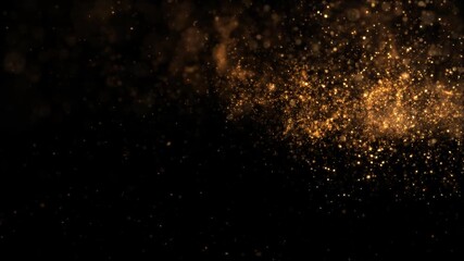 Wall Mural - Golden Glitter Milky Way Smooth Particles Loop Background Alpha Channel v10