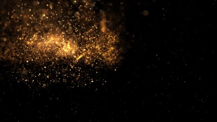 Wall Mural - Golden Glitter Milky Way Smooth Particles Loop Background Alpha Channel v9