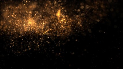 Wall Mural - Golden Glitter Milky Way Smooth Particles Loop Background Alpha Channel v8