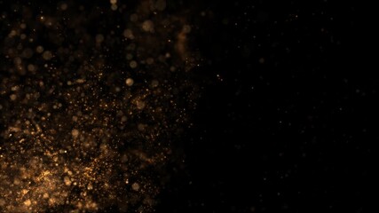 Wall Mural - Golden Glitter Milky Way Smooth Particles Loop Background Alpha Channel v6