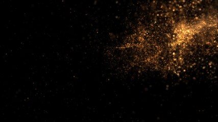 Wall Mural - Golden Glitter Milky Way Smooth Particles Loop Background Alpha Channel v1