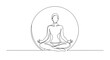 © Artem - Harmony in Meditation: A serene line drawing captures the essence of meditation, portraying a figure in a peaceful yoga pose within a calming circular aura.