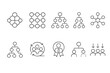 © Pointer Marker - Hierarchy, organization chart outline icon set. structure, teamwork line collection
