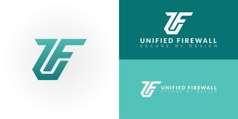 Wall Mural - the sleek uf logo, designed for cybersecurity and software development, features modern lines that c