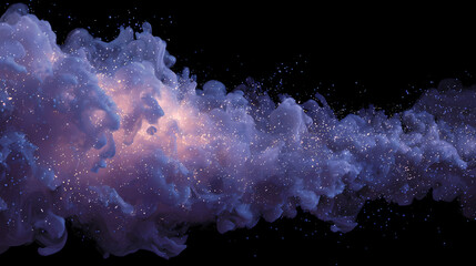 Wall Mural - A floating nebula of glowing paint mist drifting in a cosmic void. mist drift. Illustration