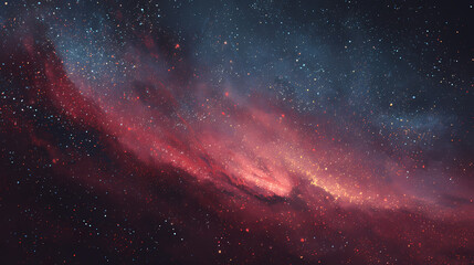 Wall Mural - Red shift galaxies cosmic nebula space background. RGB shift. Illustration