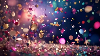 Wall Mural - colorful confetti in flight is a symbol of fun, celebration and celebration