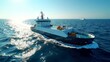 © PixelMastery  - Ocean research vessel sailing on blue sea