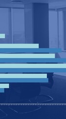 Wall Mural - animation of financial data processing over empty office