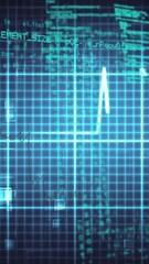 Sticker - animation of data processing over cardiograph