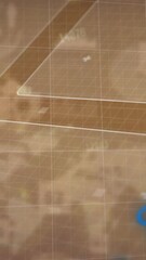 Wall Mural - animation of data processing with globe on orange background