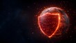 © rujlaphus - A fiery, digital shield envelops a glowing Earth, symbolizing global cybersecurity and data protection in a futuristic, space-like setting.
