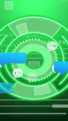 Wall Mural - animation of chat bubbles and digital interface on green futuristic background