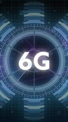 Wall Mural - digital graphs and data visualization in futuristic 6g technology animation concept