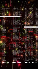 Wall Mural - digital data streams and coding animation with colorful lights and numbers