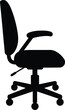 © Agus - Silhouette of a modern office chair, featuring adjustable armrests and a wheeled base, side view.