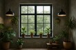 © GenerativeAIpicture - Chic Gray Loft with Indoor Plants and Modern Decor Elements
