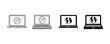 © garasi icons - Internet connection and global network icon, computer monitor and laptop icon with website globe symbol. Vector illustration
