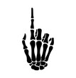 © syamhnsb - Skeleton hands gesture, halloween middle finger, fingers, black flat vector, cut files.