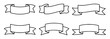 © Stock Soul - Set of six empty black outline banners with pointed ends ribbon