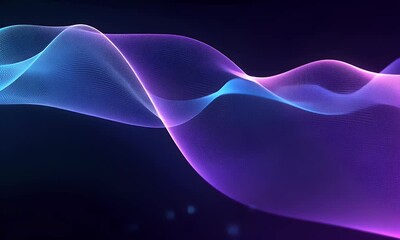 Sticker - abstract digital technology background with colorful glowing lines and mesh network grid on a dark b