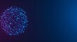 © Kristina - Digital sphere with connected dots on a dark blue background. Abstract global network and technology concept. Data visualization graphic.