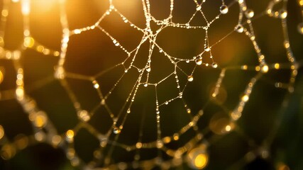 A shimmering spider web adorned with delicate dew drops captures the morning light, a intricate network in nature High quality natural video footage
4k cenamatic video short