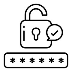 Wall Mural - A solid design icon of security password