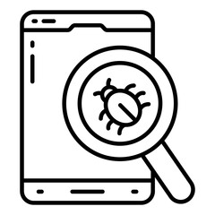 Wall Mural - A solid design icon of search mobile virus