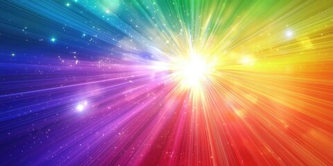 Wall Mural - isolated dynamic rainbow burst with celebratory aura
