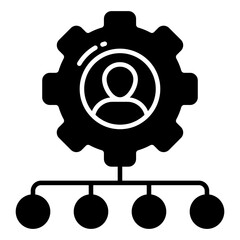 Wall Mural - avatars with gears showing concept of employee setting icon