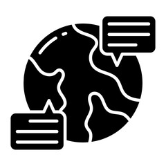 Wall Mural - conceptual solid design icon of global chatting