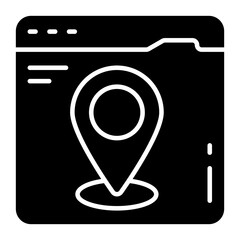 Wall Mural - an editable design icon of online location