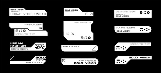 Wall Mural - futuristic streetwear cyberpunk interface element technology graphic vector design template
