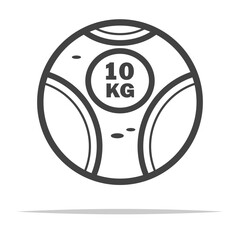 Wall Mural - medicine ball outline icon transparent vector isolated