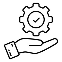 Wall Mural - gears on hand, icon of service
