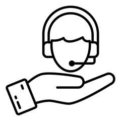 Wall Mural - an editable design icon of customer service care