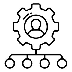 Wall Mural - avatars with gears showing concept of employee setting icon