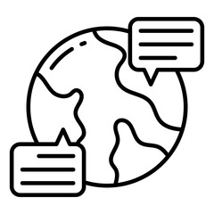Wall Mural - conceptual solid design icon of global chatting