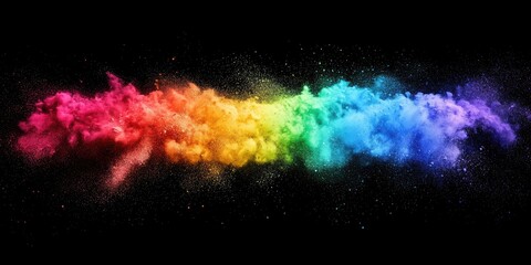 Wall Mural - vibrant lgbt-themed rainbow powder explosion isolated for digital use