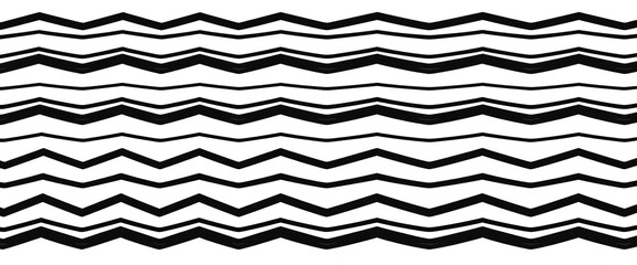 Wall Mural - abstract seamless zigzag pattern black horizontal lines on white background minimalist geometric tex