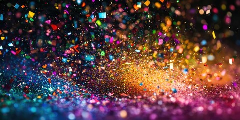 Wall Mural - abstract rainbow festival blast with confetti dust mix
