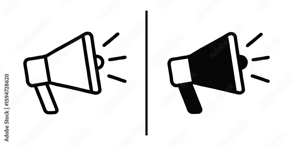 Icon Megaphone Rant Megaphone Icons: A visual representation of communication with a ...