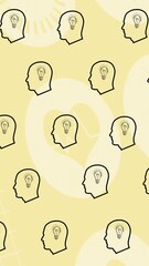 Wall Mural - animation of head with light bulb icons over medical icons