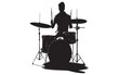 © ABU SALEH - Drummer Silhouette Vector  Rock Band Drum Kit Illustration Art