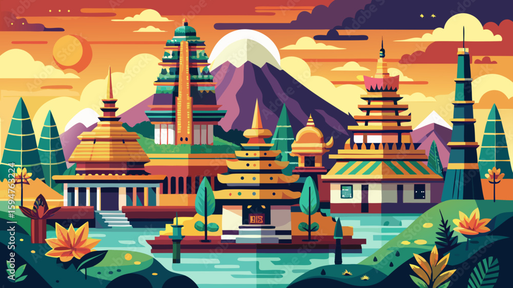 Vector de Stock Yogyakarta, Java, Indonesia A center of Javanese