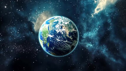 Wall Mural - planet earth floats in the vast expanse of space surrounded by stars and cosmic clouds, planet earth