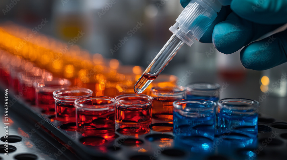 Scientific Laboratory with Pipetting and Testing of Chemical Samples ...