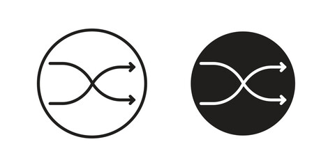 Shuffle icon vector, solid illustration, pictogram isolated color editable