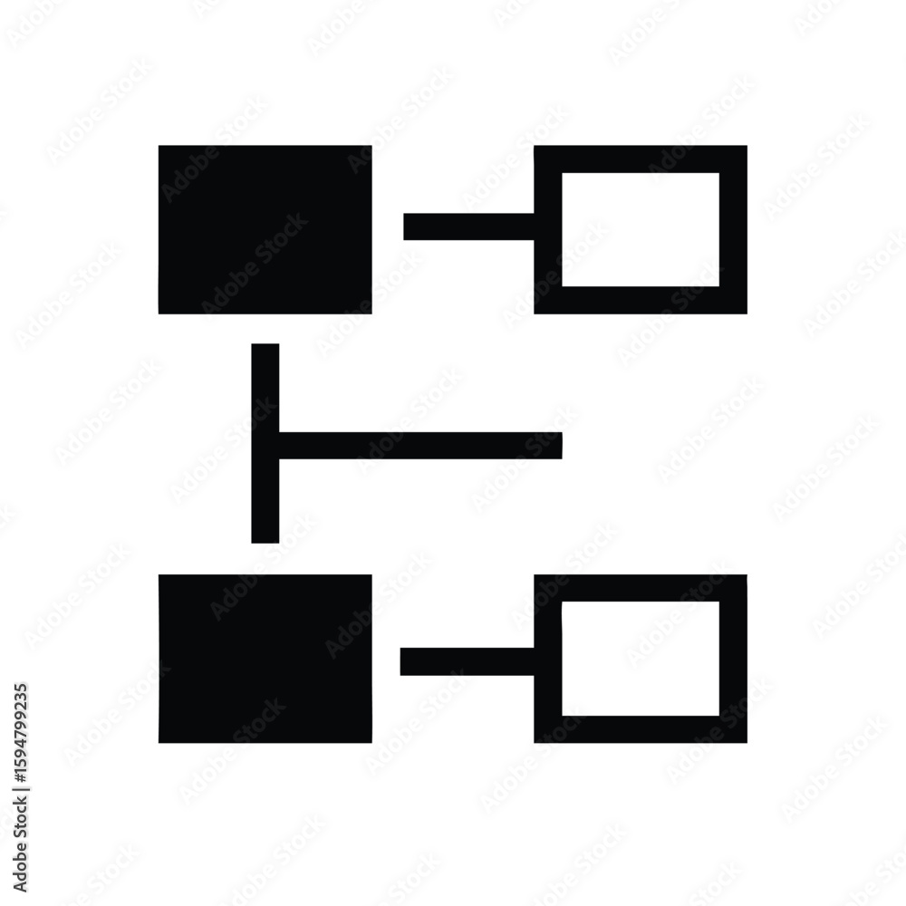 Process Connection Location Flowchart diagram illustration showing process network connection and ...